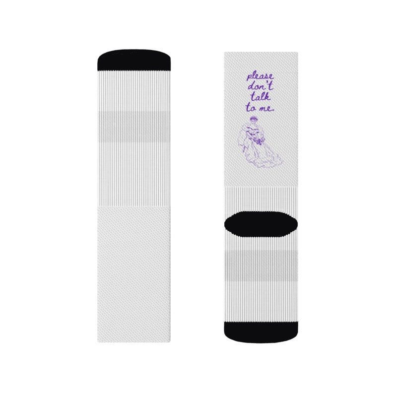 Please Don't Talk to Me Crew Socks