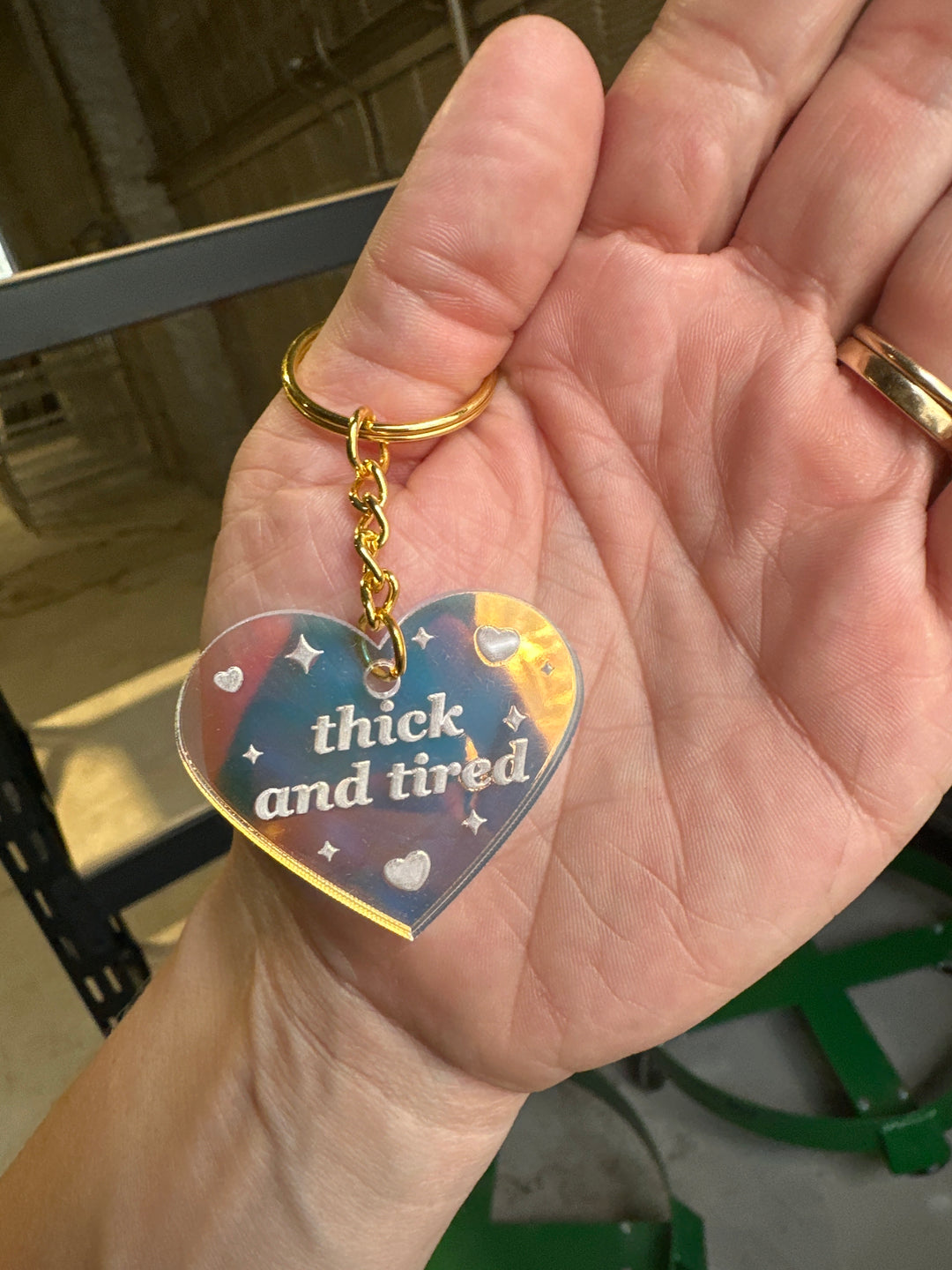 Thick & Tired Heart Keychain