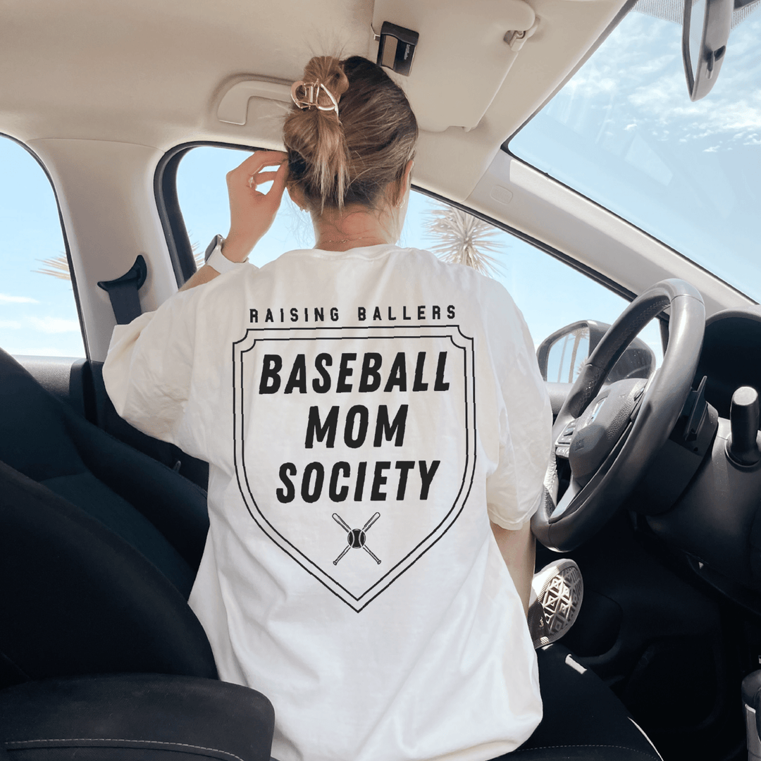 Baseball Mom Society Tee - White