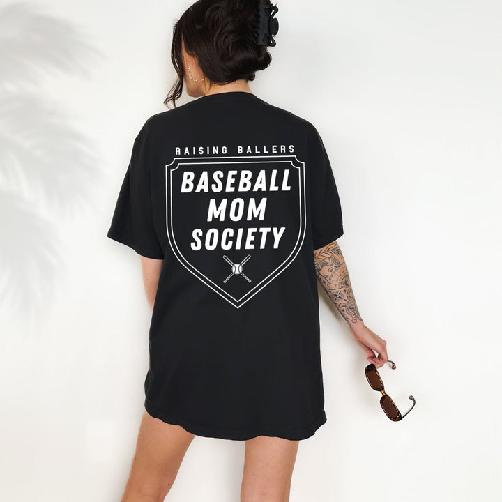 Baseball Mom Society Tee - Black