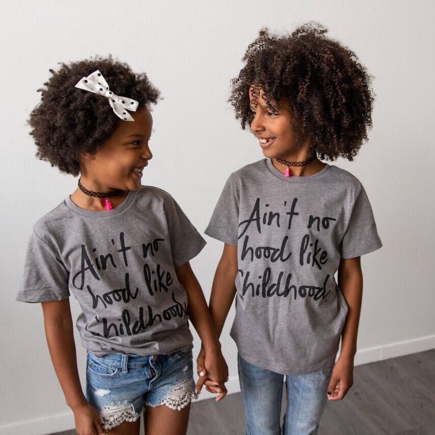 Ain't No Hood Like Childhood Tee - Gray
