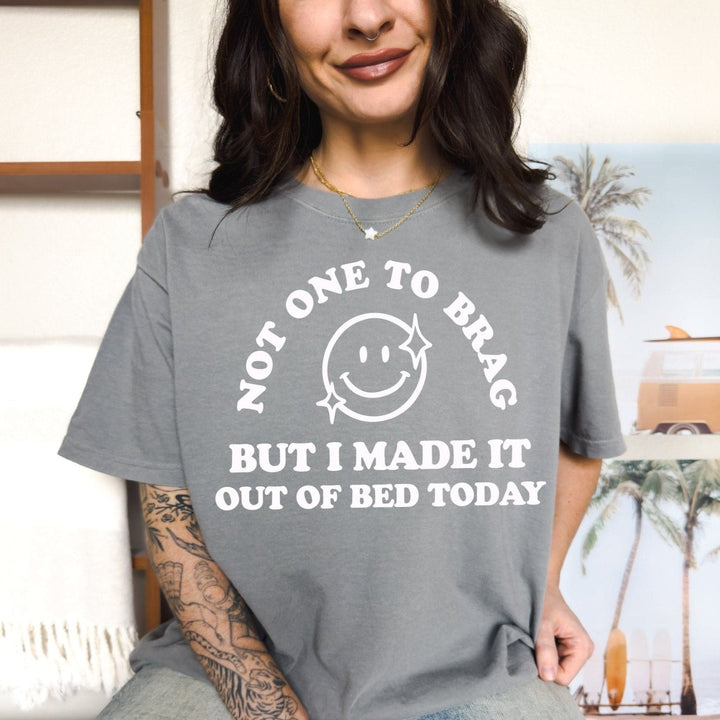 Made It Out Of Bed Tee - Grey