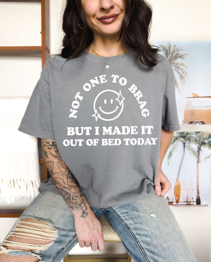 Made It Out Of Bed Tee - Grey