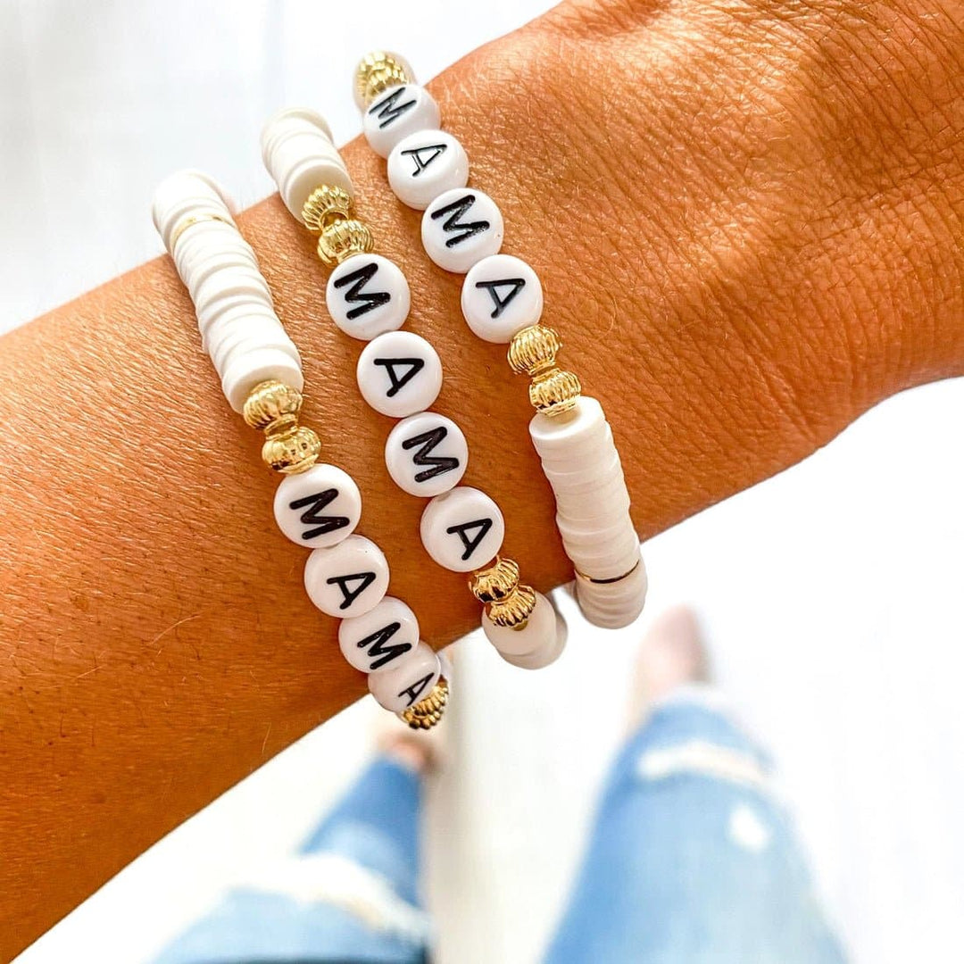 Mama Heishi Bracelet - Black + White