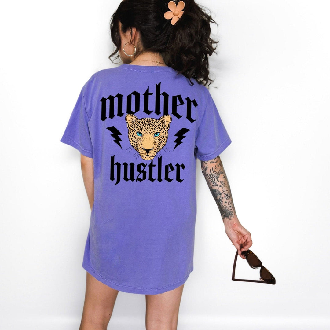 Mother Hustler Leopard Tee - Violet