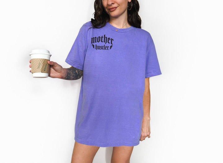 Mother Hustler Leopard Tee - Violet