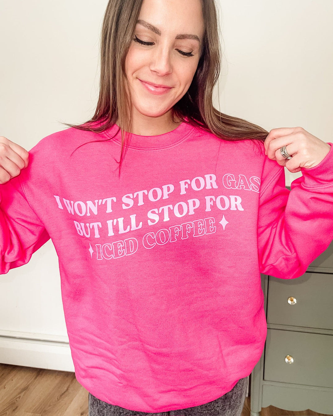 Won't Stop For Gas Sweatshirt - Fuschia