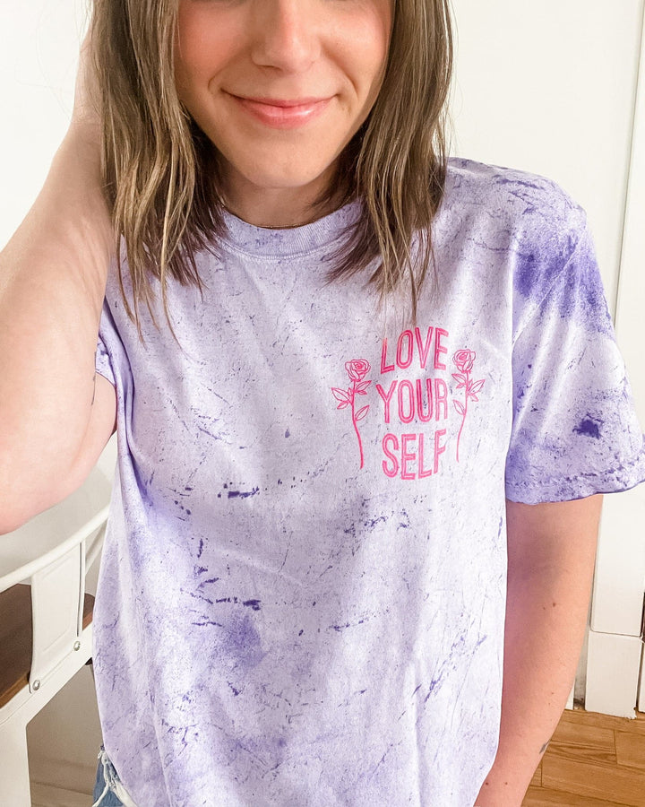 Love Yourself Amethyst Colorblast Tee