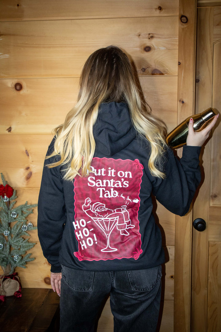 Put It On Santa's Tab Black Hoodie