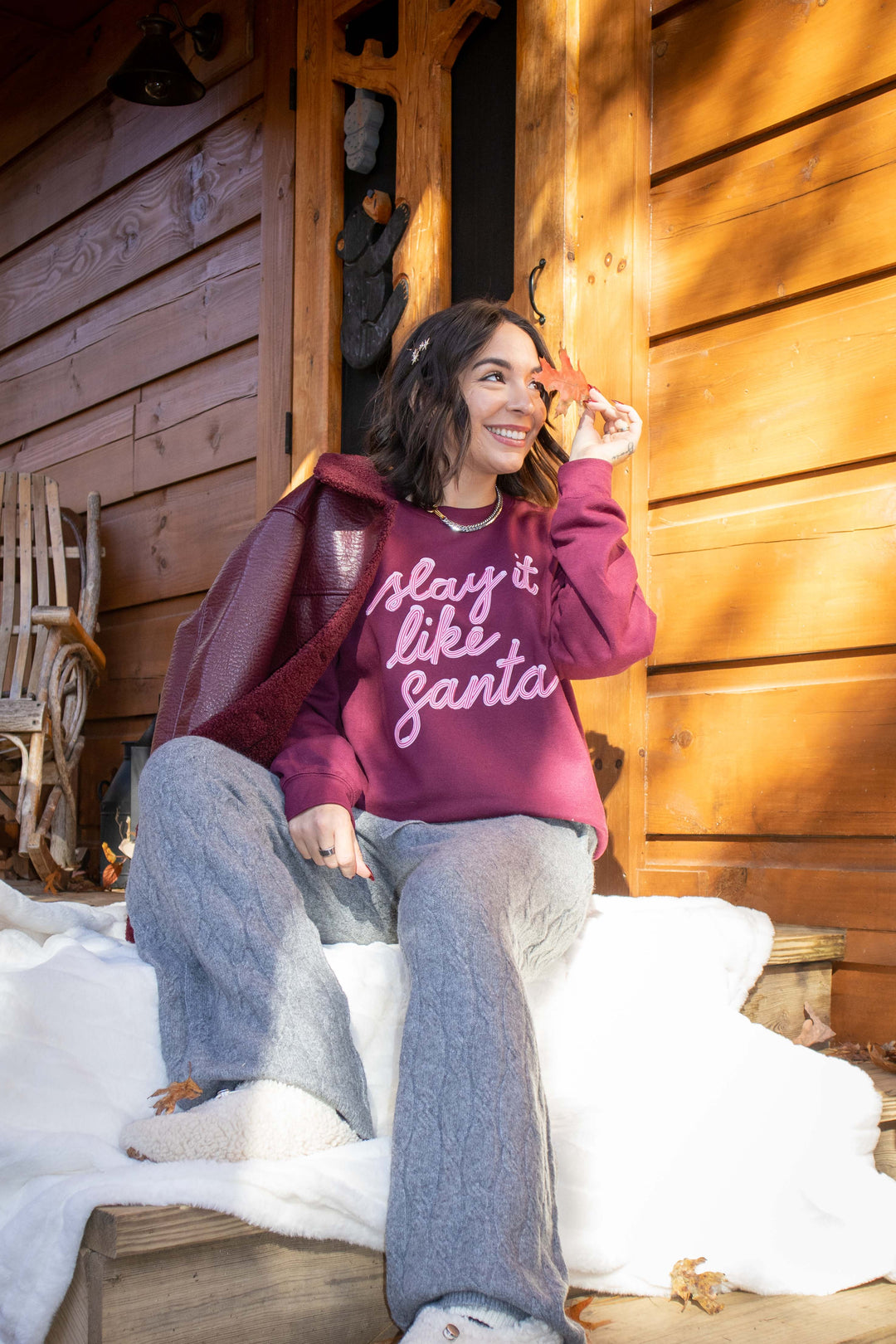 Slay it like Santa Maroon Sweatshirt