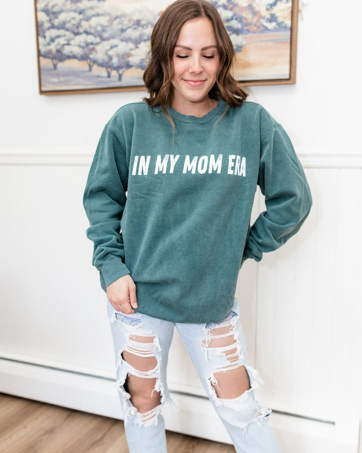 In My Mom Era Sweatshirt - Blue Spruce