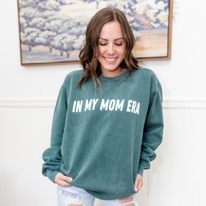 In My Mom Era Sweatshirt - Blue Spruce