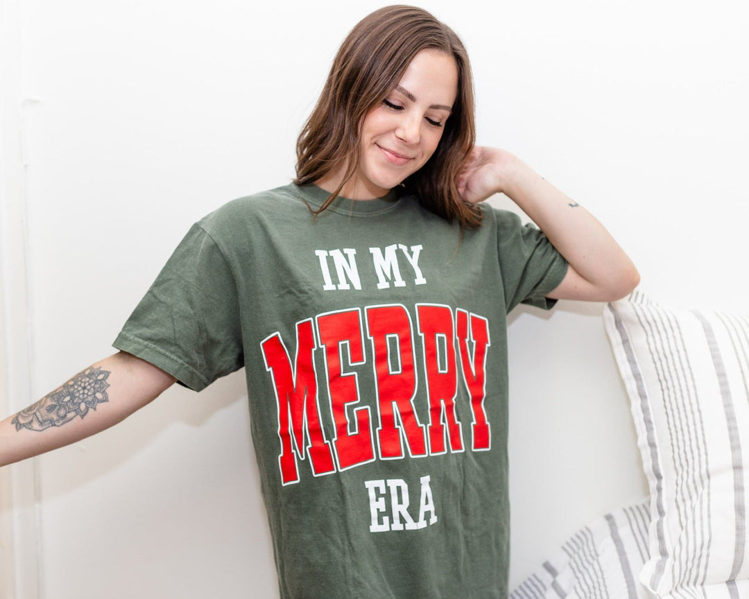 In My Merry Era Tee - Moss