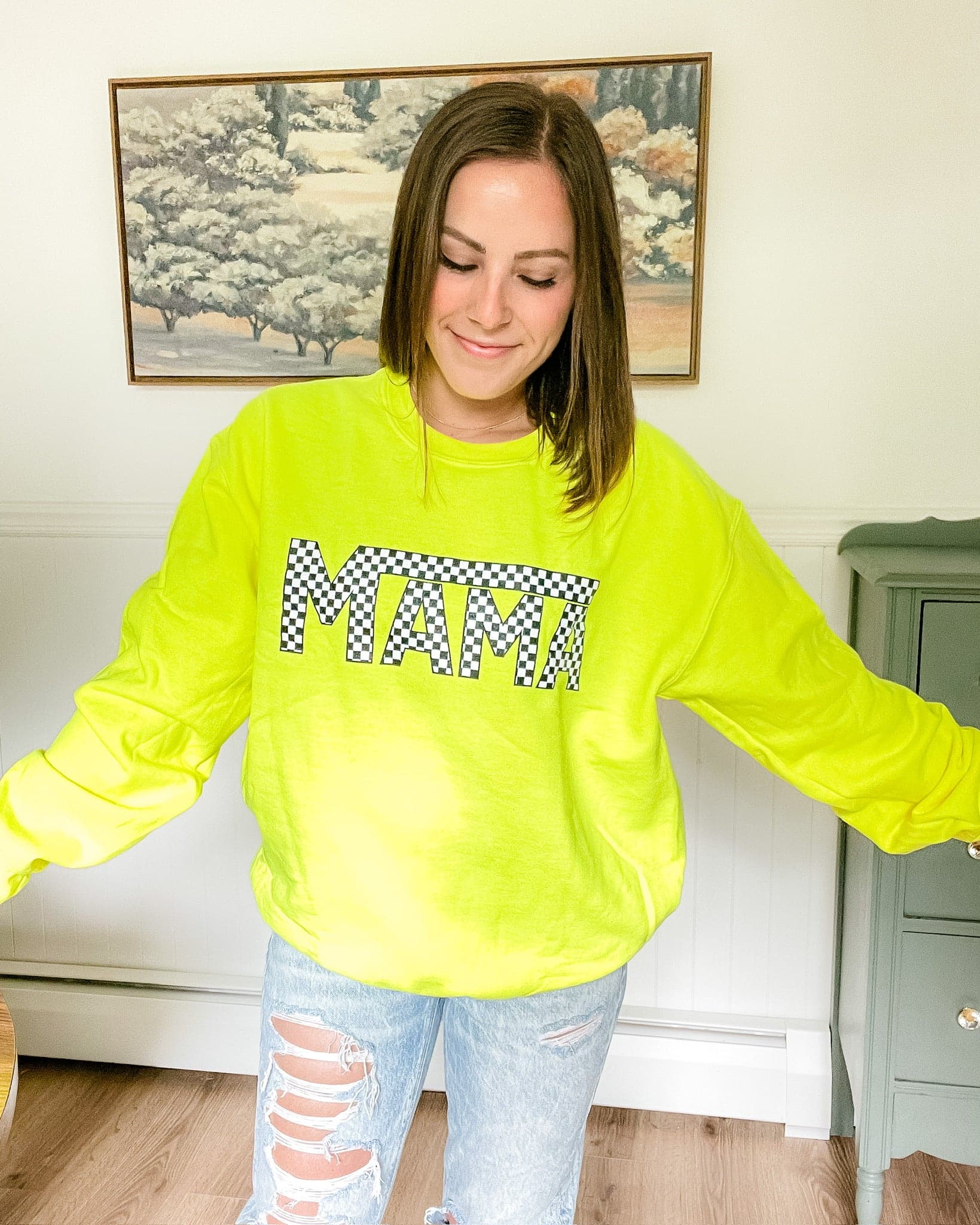 Neon yellow sweatshirt cheap