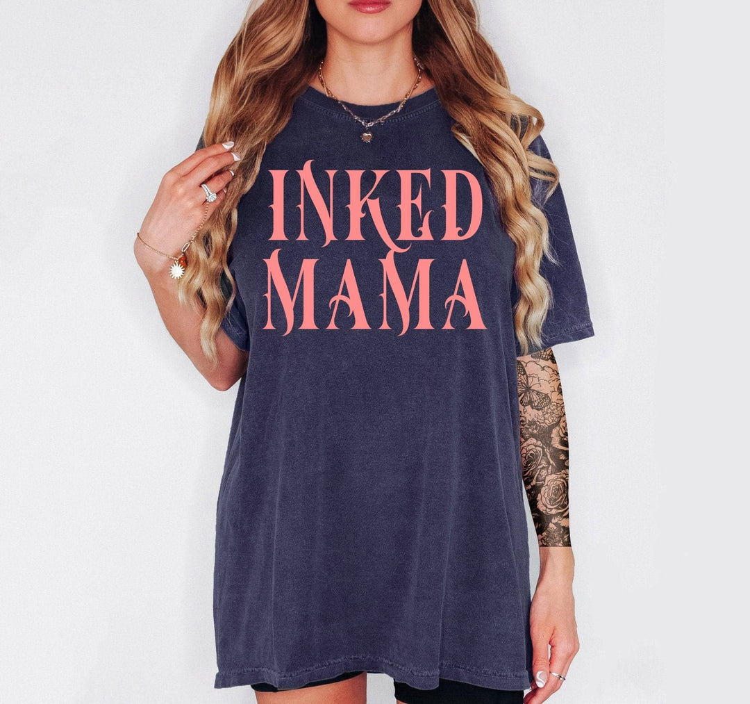 Inked Mama Blackletter Tee - Navy