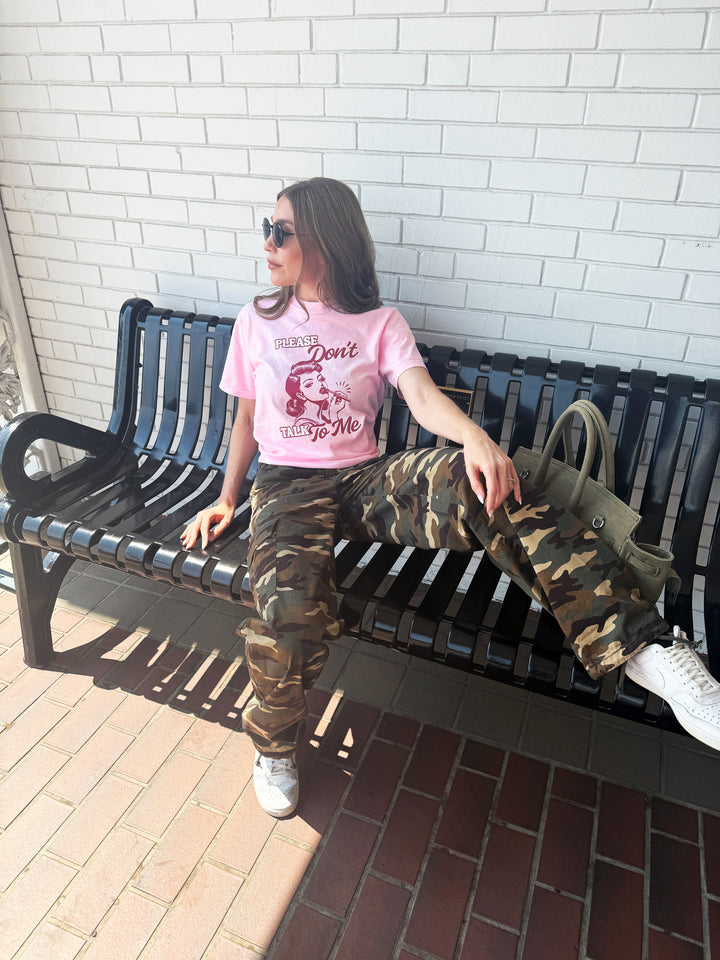 Please Don't Talk to Me Light Pink Tee
