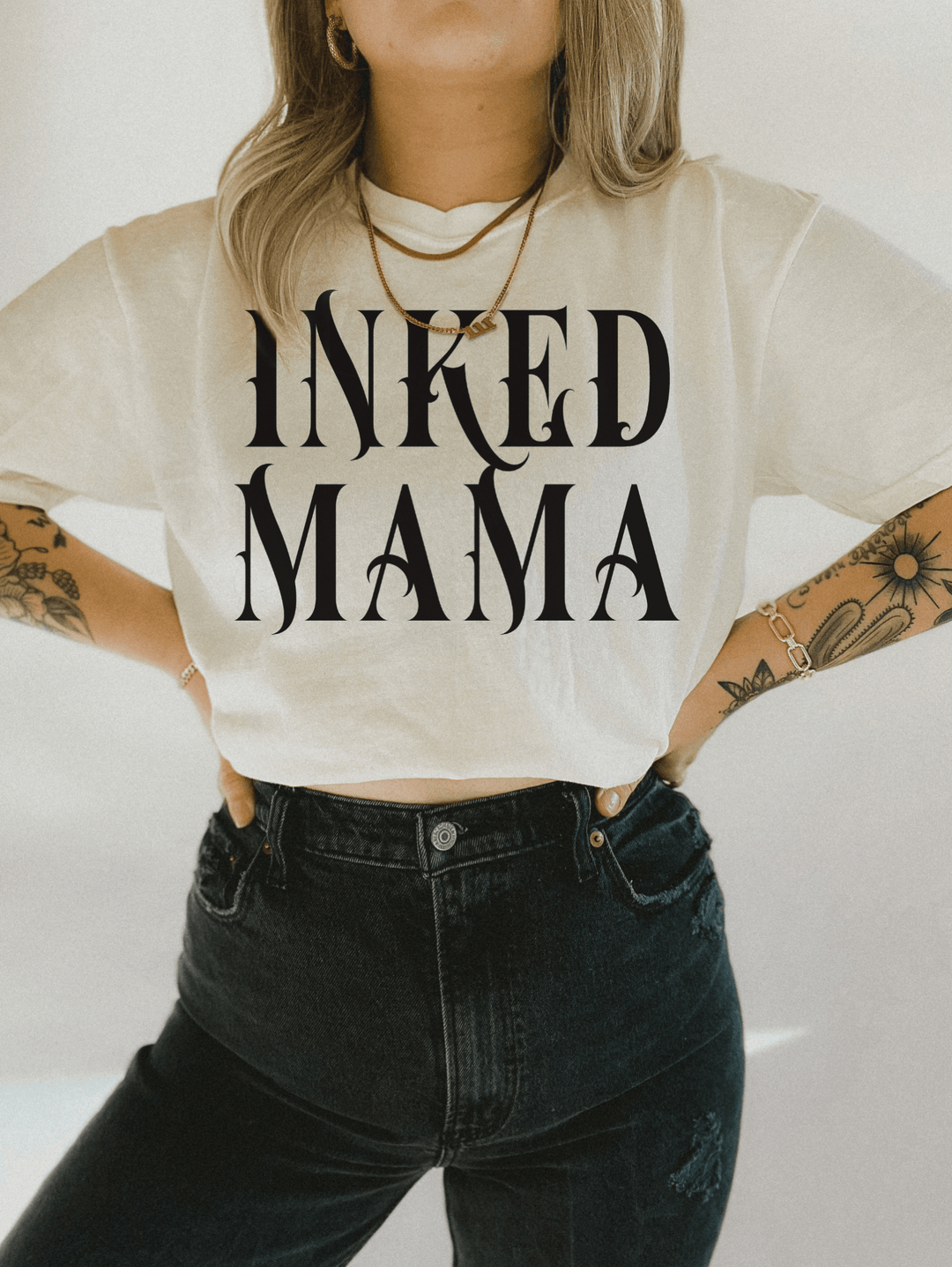 Inked Mama Blackletter Tee - Ivory