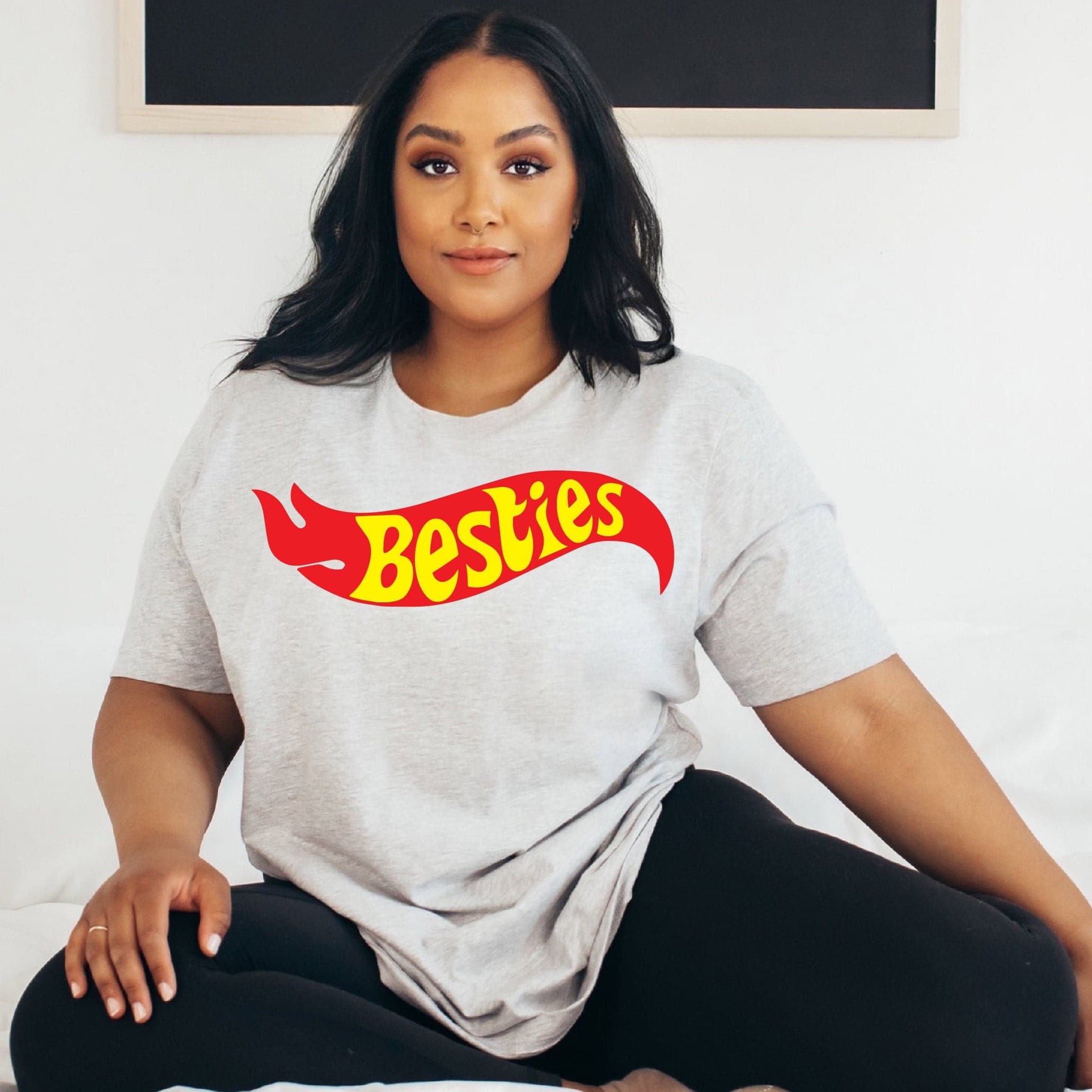 Besties Hotwheels Adult Tee - Gray – Sweetees
