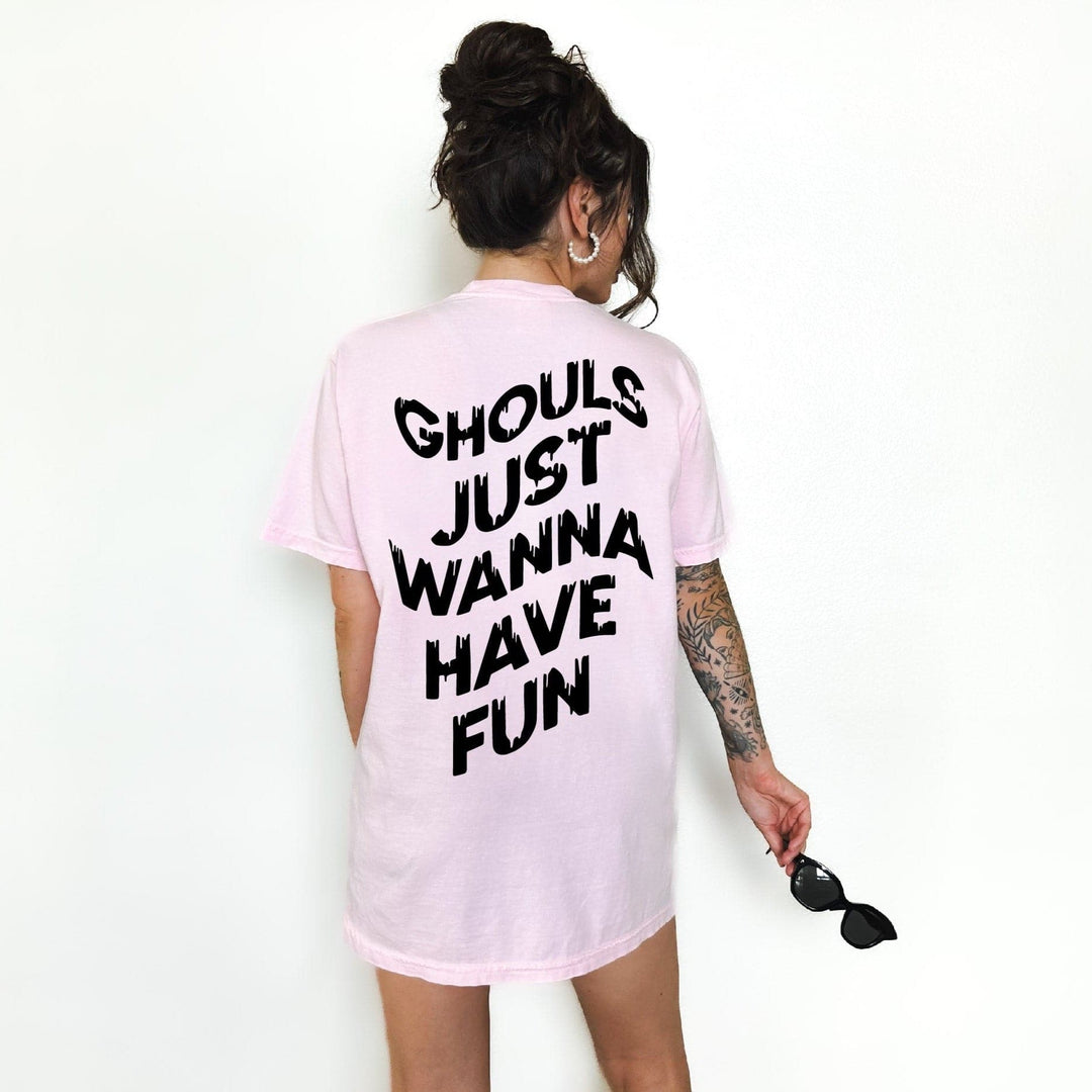 Ghouls Just Wanna Have Fun Tee - Baby Pink