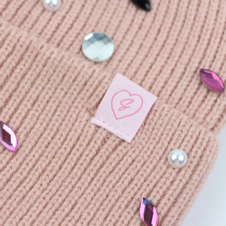 Gemstone Sparkle Beanie | Blush