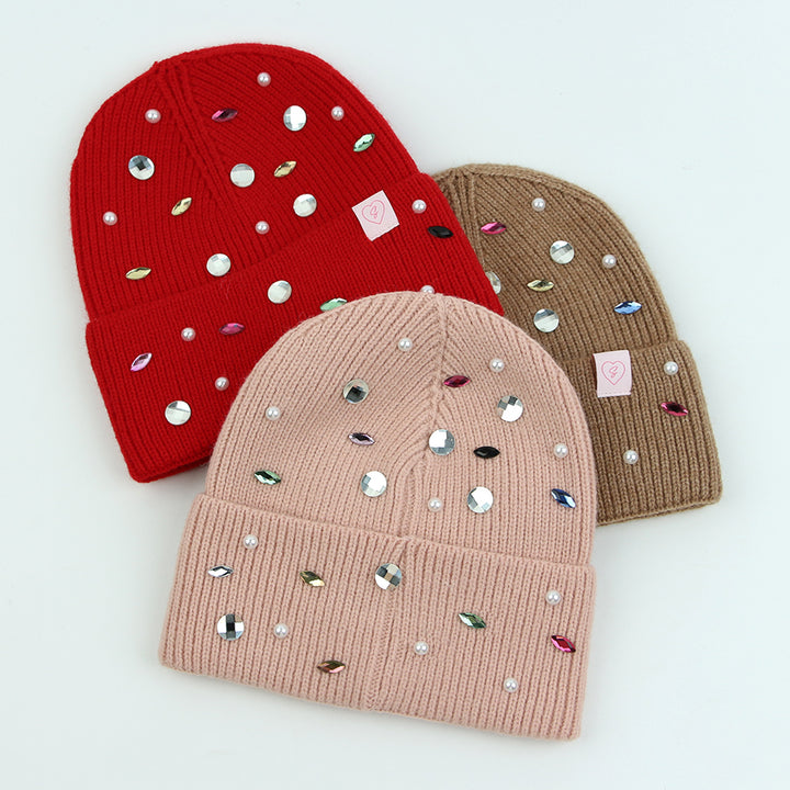 Gemstone Sparkle Beanie | Blush