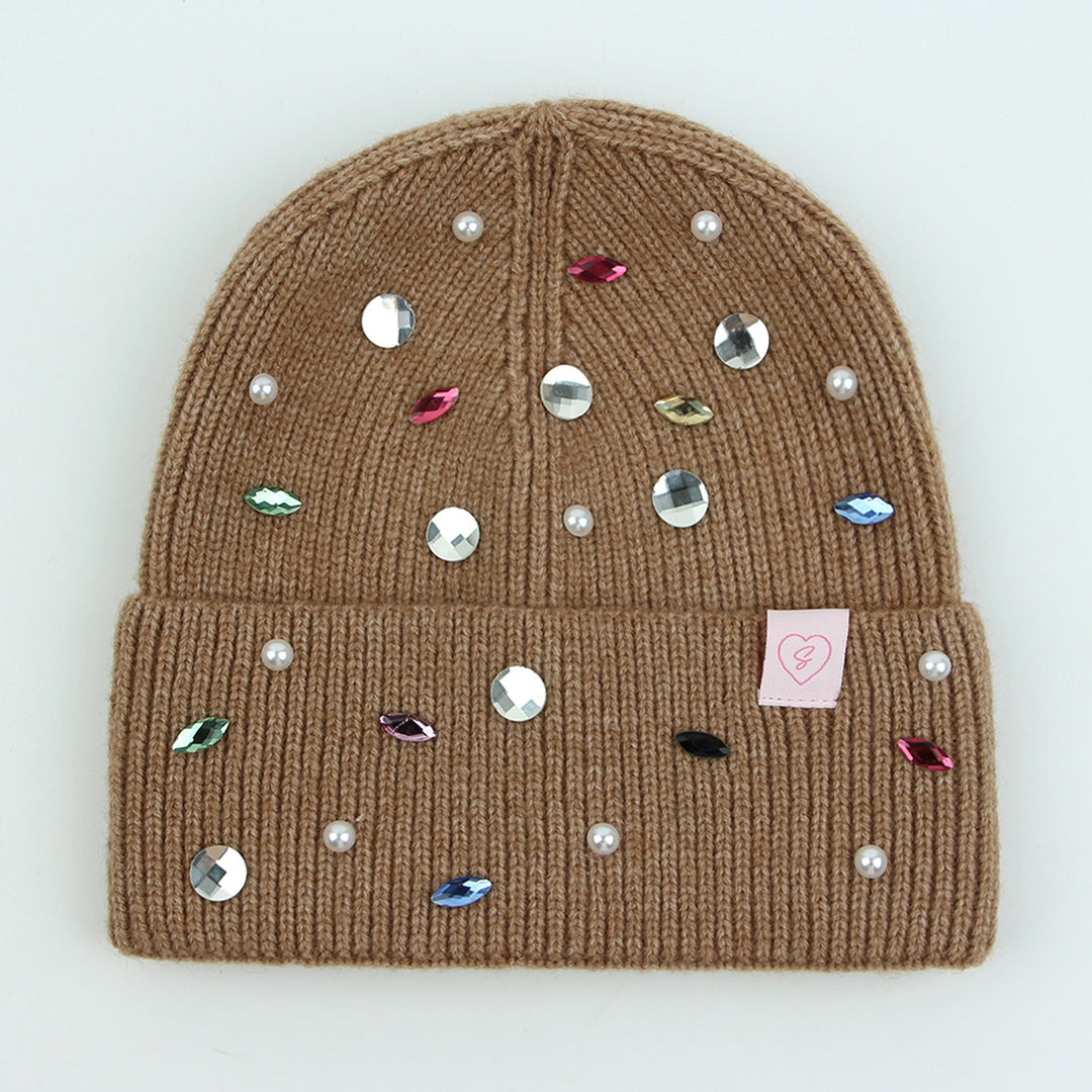 Gemstone Sparkle Beanie | Mocha