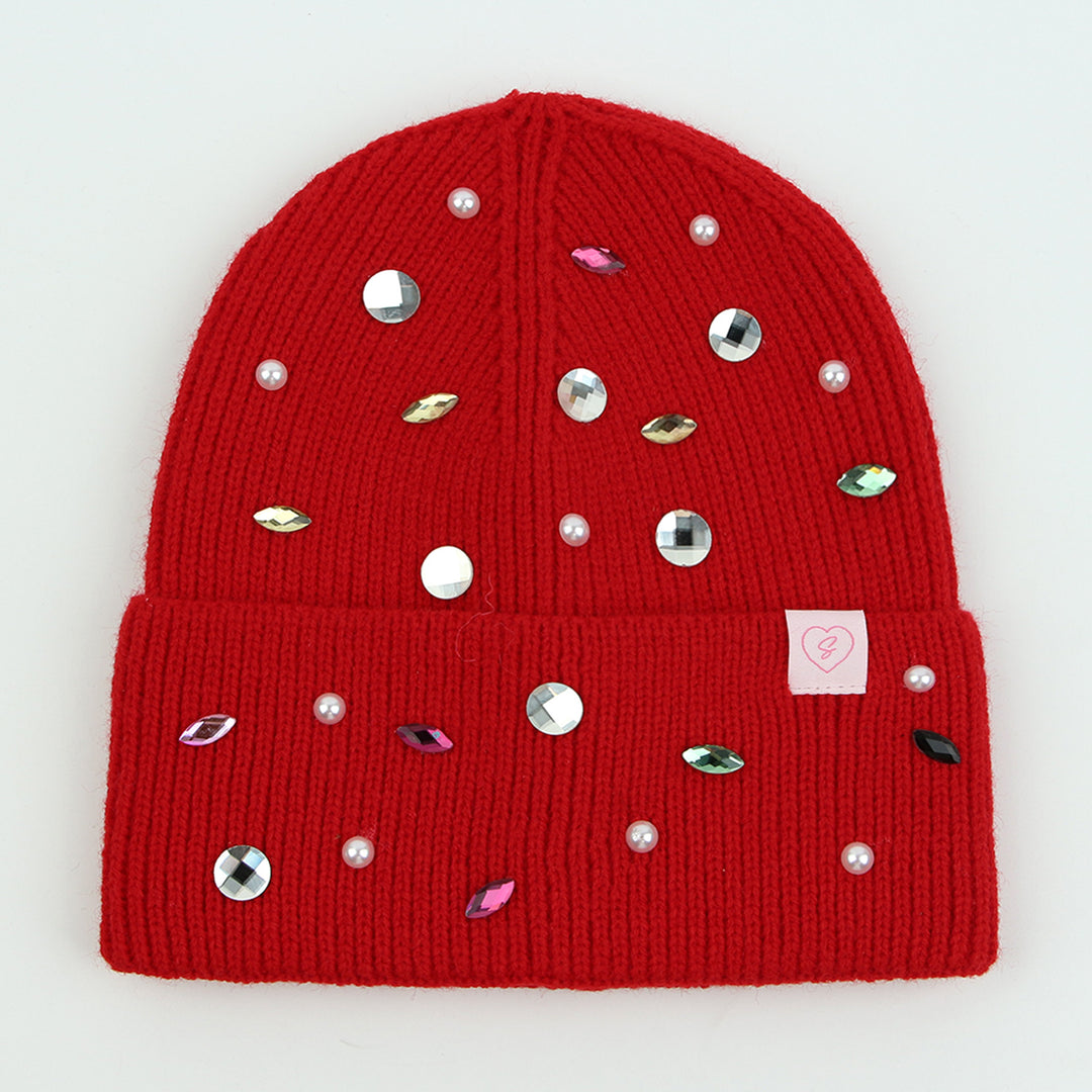 Gemstone Sparkle Beanie | Red
