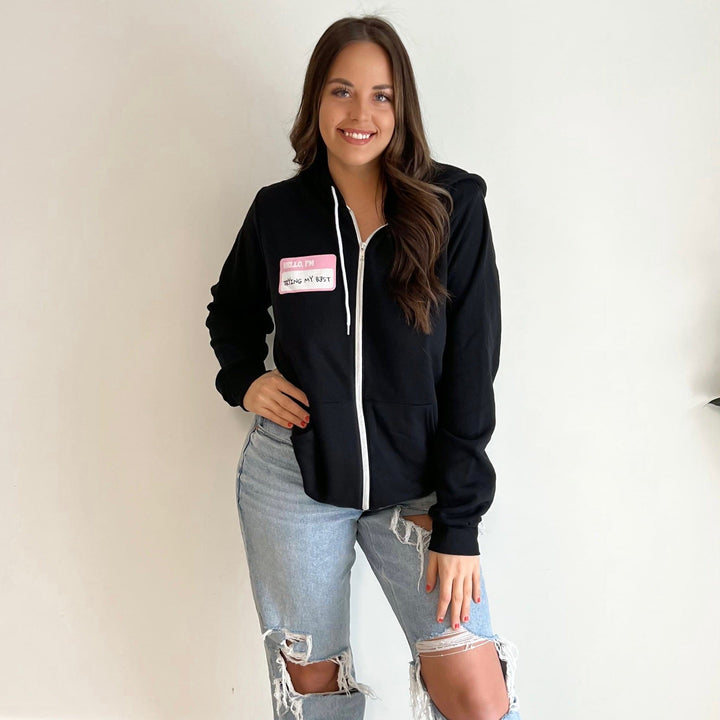 Trying My Best Zip-Up Hoodie