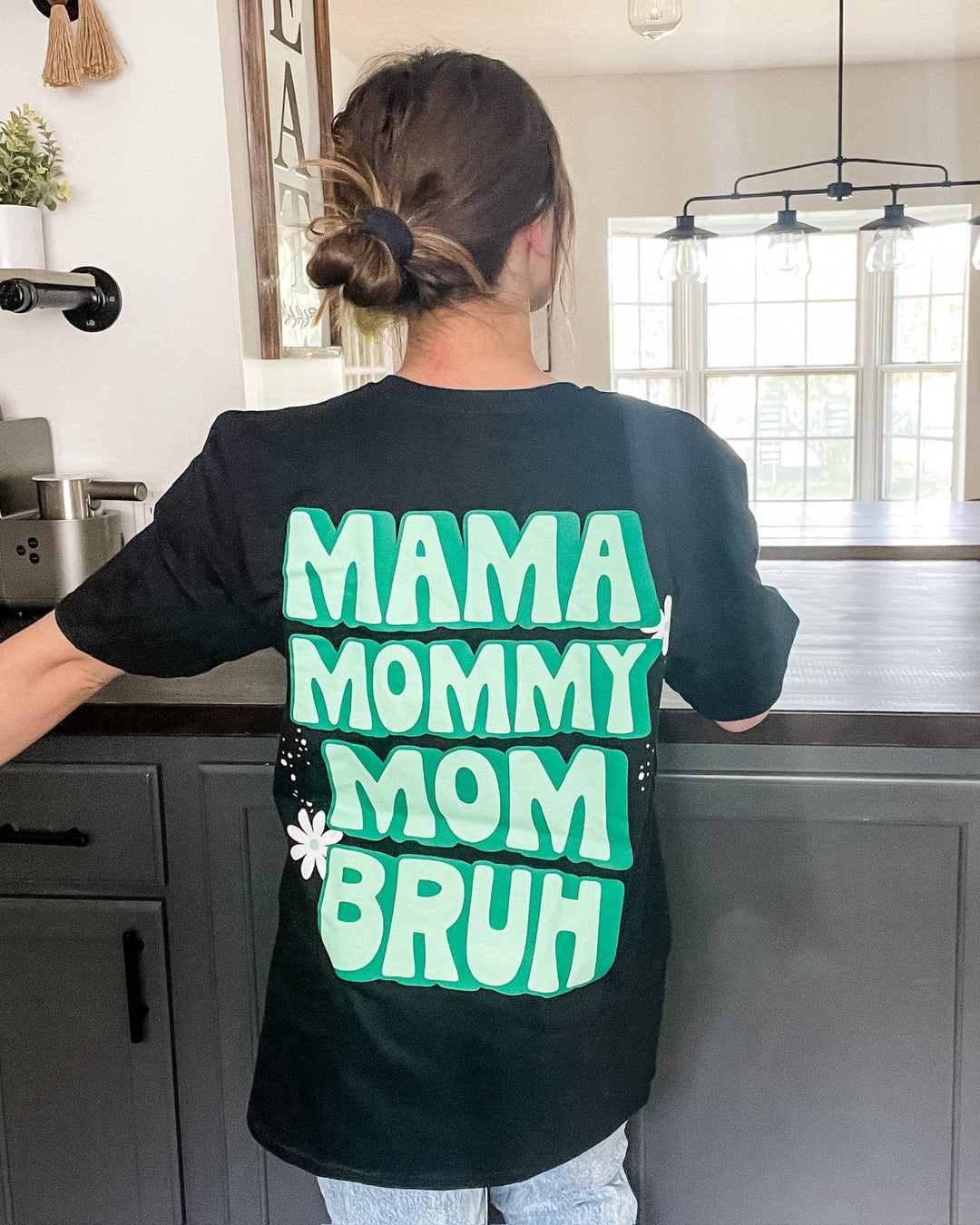 Mama, Mommy, Mom, BRUH Tee - Black