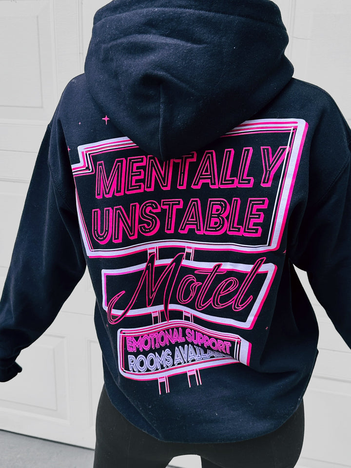 Mentally Unstable Motel Black Hoodie