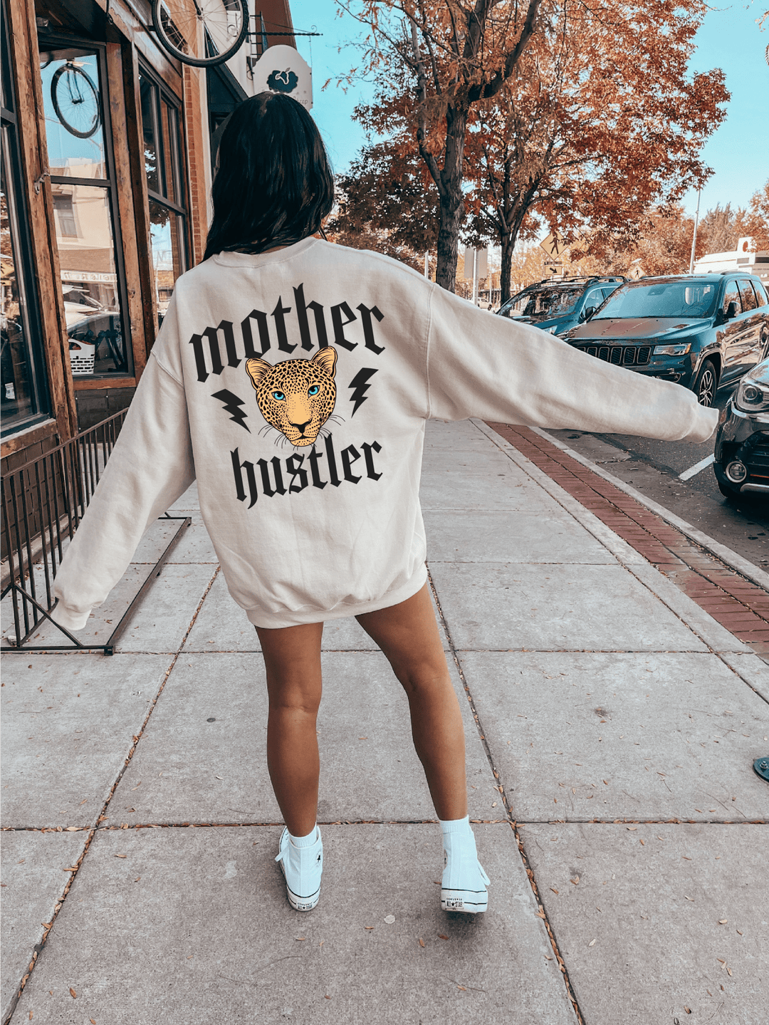 Mother Hustler Leopard Sweatshirt Sweetees