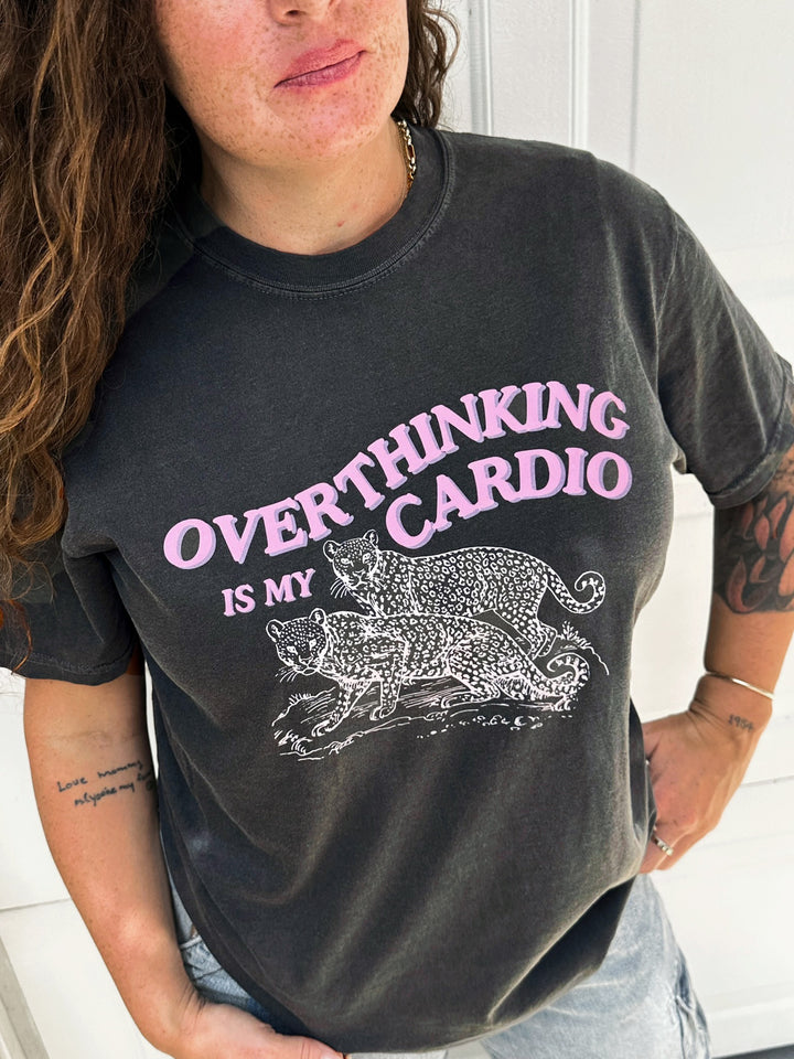 Overthinking is My Cardio Dark Gray Tee