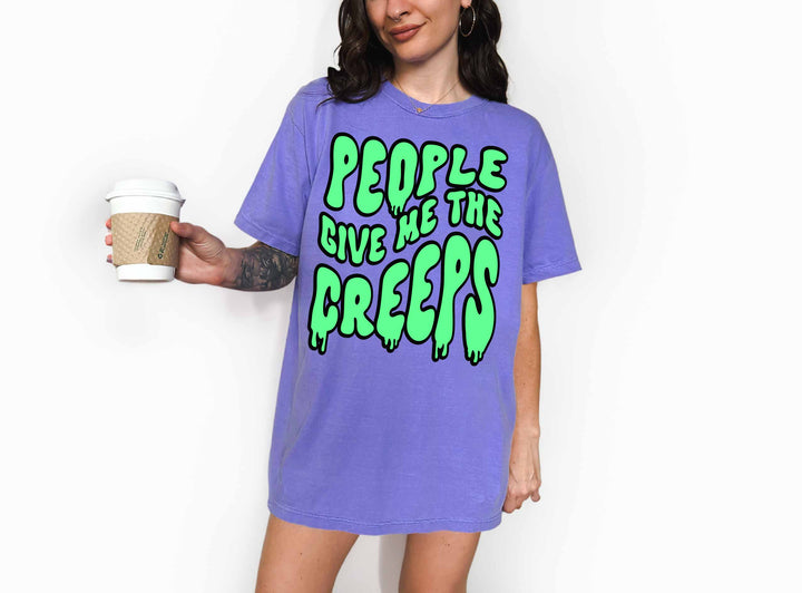 People Give Me The Creeps Tee - Violet