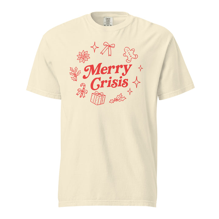 Merry Crisis Wreath Ivory Tee