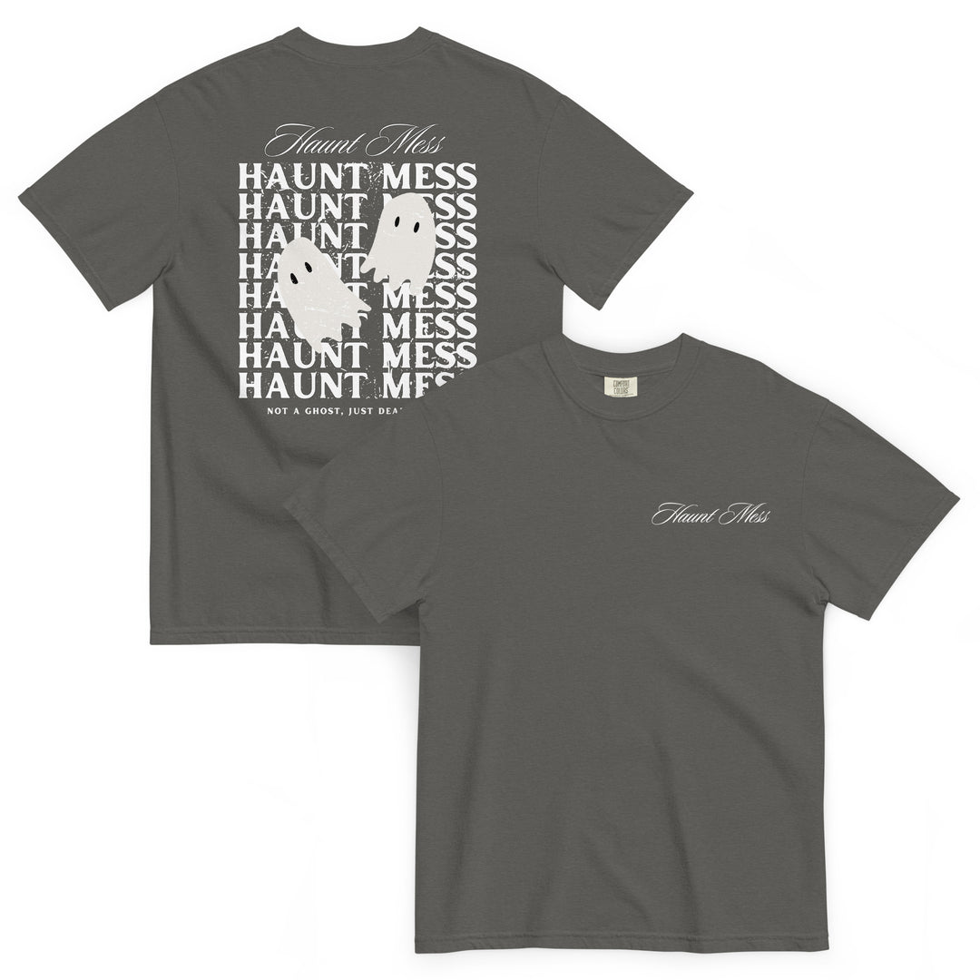 Haunt Mess Ghost Dark Gray Tee