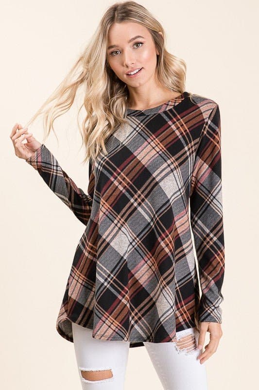 Winter Plaid Longsleeve Top