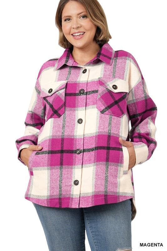 Maeve Plaid Shacket with Pockets *MORE COLORS*