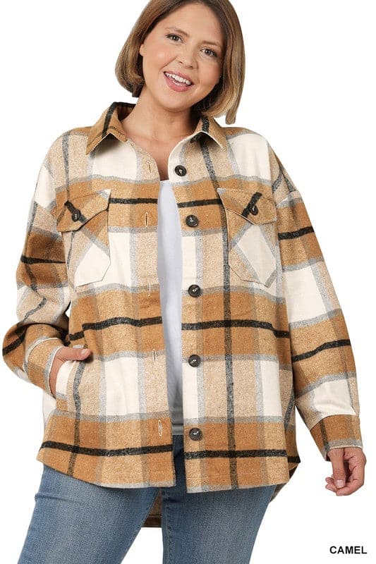 Maeve Plaid Shacket with Pockets *MORE COLORS*