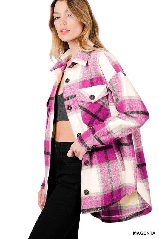 Maeve Plaid Shacket with Pockets *MORE COLORS*