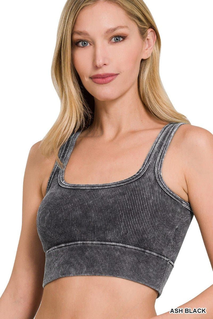 Blakely Mineral Wash PADDED Ribbed Brami *MORE COLORS*