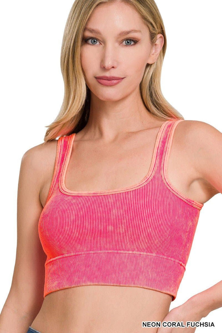 Blakely Mineral Wash PADDED Ribbed Brami *MORE COLORS*