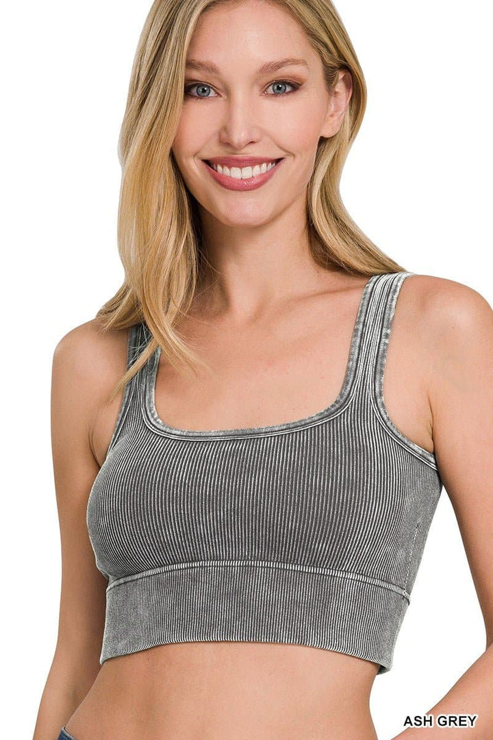 Blakely Mineral Wash PADDED Ribbed Brami *MORE COLORS*