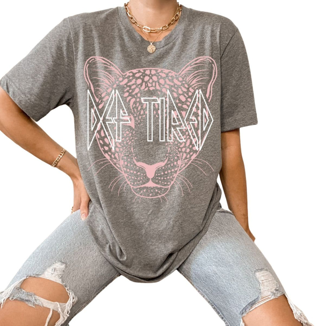 Def Tired Leopard Tee - Gray