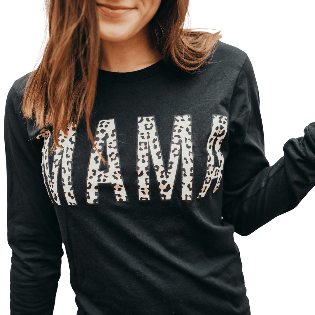 MAMA Neutral + Rose Gold Leopard Pullover Tee