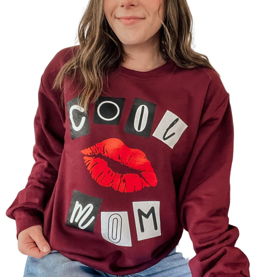 Cool Mom Burn Book Sweatshirt - Burgundy