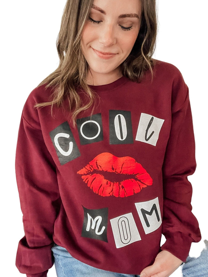 Cool Mom Burn Book Sweatshirt - Burgundy