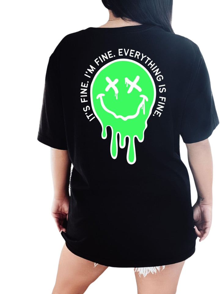 It's Fine Drippy Smiley Tee - Black