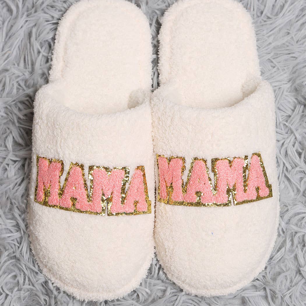 Mama Chenille Patch Lounge Slippers *MORE COLORS*