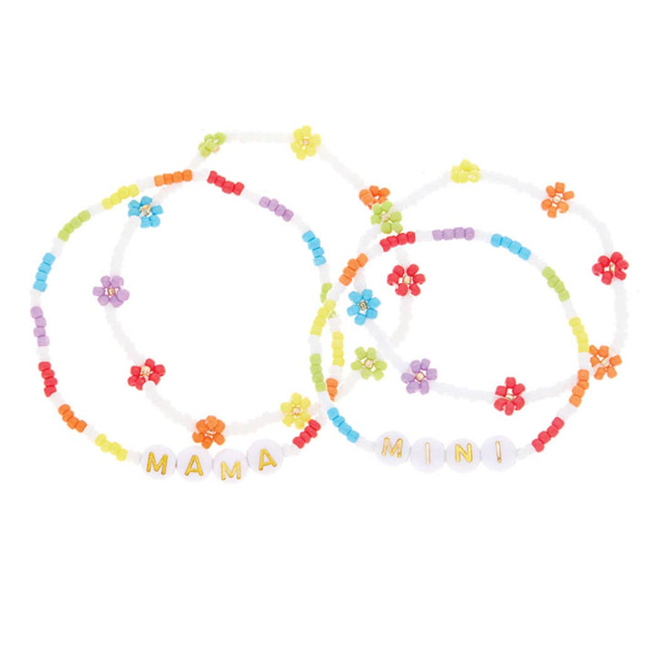 Mama + Mini Daisy Beaded Bracelet Set