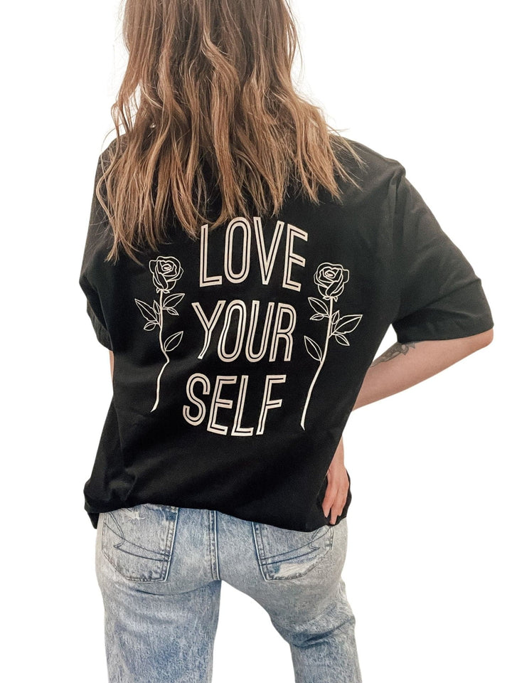 Love Yourself Tee - Black w/ Cream Print